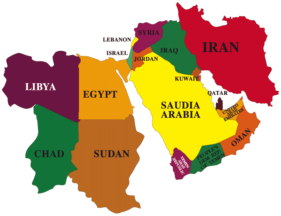 Karte Mittlerer Osten